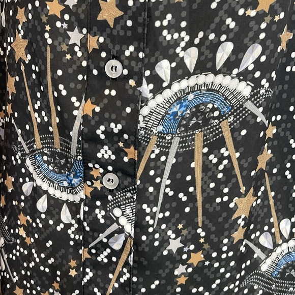 Nighty Night Oversized Button Down Blouse 100% Dull Satin - One Size - Picture 3 of 8